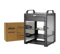 Tecmojo Mini rack de bureau 10" 6U 200 mm de profondeur, avec étagère SBC, carte adaptateur micro HDMI vers HDMI, panneau vierge, pour équipement AV, NAS et serveur de 25,4 cm, noir