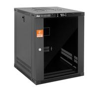 Tecmojo Rack mural 12U avec thermostat, armoire serveur fermée de 45 cm de profondeur avec 2 ventilateurs de refroidissement, porte verrouillable et matériel, rack 12U pour équipements de 48,3 cm