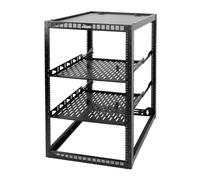 TECMOJO Rack réseau 20U à cadre ouvert pour équipement informatique et audiovisuel, rack AV à poser au sol ou au mur, avec 2 étagères 1U et matériel de montage, rack réseau pour réseau de 48,3 cm,