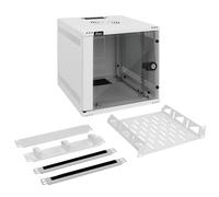 Tecmojo Rack réseau pour serveur 6U de 25,4 cm de large, 330 mm de profondeur avec étagère, panneaux brosses, organisateur de câbles pour petits appareils AV/IT/données, capacité de 20 kg, blanc