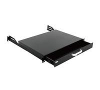 Tecmojo Tiroir rack 1U, tiroir à montage en rack pour équipement réseau/serveur/rack AV ou armoire de 48,3 cm, tiroir coulissant et verrouillable, capacité de charge de 10 kg, avec trous de gestion