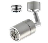Tecmolog Aérateur de Robinet Laiton Mousseur Robinet 22mm de Cuisine Économiseur d'eau Double Fonction Rotation à 720 Degrés, Nickel, AFA018NA