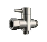 Tecmolog G 3/8" Robinet Inverseur de Toilette Connecteur Laiton 3 Voies Robinet d'Arrêt Douche Nickel Brossé, DSF007FNA