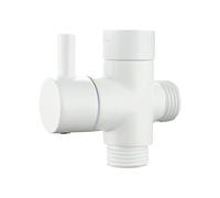 Tecmolog G1/2" Inverseur Douche en Laiton Valve 3 Voies Douchette pour Pommeau de Douche Double, Blanc, DSF007W