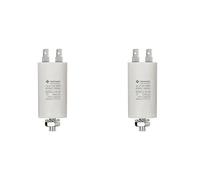 TECNID MG8500 Permanent pour Moteurs 50µF 450V. Écrou M8 Puissance. Le condensateur de démarrage est dans Un boîtier cylindrique en polypropylène. Connexion électrique Via 4 bornes, Blanc (Lot de 2)