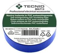 TECNID Ruban isolant en PVC, épaisseur 0,13 mm, 15 mm x 10 m. Bleu (Lot de 5)