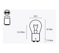 Tecnium Ampoule S25 12v 21/5w 10 Unités