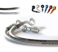 TECNIUM Durite de frein Aviation SPEEDBRAKES inox/raccord bleu, transparent, taille 300 mm
