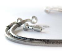 TECNIUM Durite de frein Aviation SPEEDBRAKES inox/raccord or, transparent, taille 300 mm