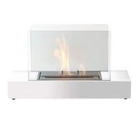 Biocheminée poêle à bio-éthanol cheminée 1.5 kw acier blanc verre mod. Cremona