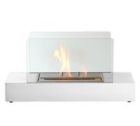 Biocheminée poêle à bio-éthanol cheminée 1.5 kw acier blanc verre mod. Cremona