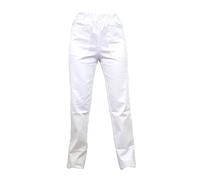 Tecno Hospital Pantalon avec élastique et poches avant,Hôpital sanitaire unisexe infirmière esthétique médicale OSS opérateur scolaire, personnel hospitalier, Blanc, S