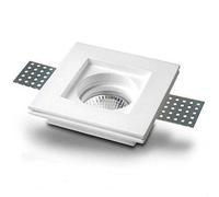 Tecno&Led® - Porte spot en plâtre céramique carré peint slim 10 x 10 cm avec fer ferme spot + culot GU10 pour spot