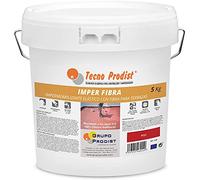 Tecno Prodist IMPER FIBRE by 5 Kg (Rouge) - Revêtement élastique imperméabilisant avec fibres incorporées - Caoutchouc anti-goutte pour terrasses et façades.