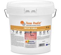 Tecno Prodist IMPER FIBRE de 5 Kg (Blanc) - Revêtement élastique imperméabilisant avec fibres incorporées - Caoutchouc anti-goutte pour terrasses et façades