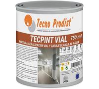 Tecno Prodist TECPINT VIAL Peinture à l'eau, pour signalisation routière, spéciale gués, séchage rapide, non toxique (750 ml, blanc)