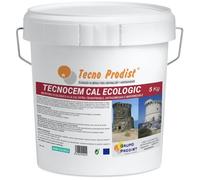 TECNOCEM CAL ECOLOGIC de Tecno Prodist - Mortier à la chaux éco, respirant, anti-humidité, imperméable 5 Kg - Blanc