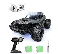 Tecnock Voiture Télécommandée 2,4GHz 1/16 RC Tout-Terrain - Jouet électrique Avec 2 Piles, 60 Min de Lecture et Phare LED - Cadeau pour Enfants et Adultes
