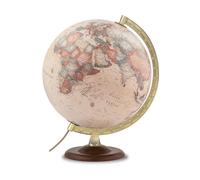 Tecnodidattica - Globe Atmosphere A4, lumineux, pivotant, pied en bois, méridien en métal, cartographie Vintage, diamètre 30 cm