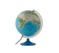 Tecnodidattica - Globe Atmosphere Family Solid pour enfants | lumineux, tournant sur son axe | cartographie illustrée et méridien gradué | diamètre 30 cm - textes en français