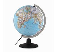 Tecnodidattica - Globe terrestre NATGEO Classic | Cartographie officielle physico-politique NATIONAL GEOGRAPHIC Classic | Lumineux et rotatif | Textes en français | Diamètre 30 cm