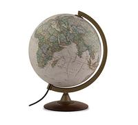 TECNODIDATTICA - Globe terrestre NATGEO Explorer Executive 30 | Cartographie nationale Geographic Executive | Base en bois de hêtre | Illuminé | Texte en espagnol | Diamètre 30 cm