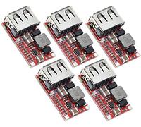 TECNOIOT 5pcs 6-24V 24V 12V to 5V USB Step Down Module DC-DC Converter | 5 pièces DC-DC Module Buck 6-24V 12V / 24V à 5V 3A USB Diminution de l'efficacité du Chargeur d'alimentation 97.5%