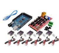 TECNOIOT Kit d'imprimante 3D-Carte de développement + contrôleur RAMPS 1.4 + 5 pièces DRV8825 Module Moteur Pas à Pas + 6 pièces Endstop + câble