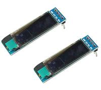TECNOIOT x2pcs 0.91 inch Blue 128X32 OLED LCD LED Display Module| 2 pcs 0.91 Pouce 128x32 IIC I2C Bleu OLED LCD Affichage Module OLED DIY SSD1306 Driver IC DC 3.3V 5V pour Arduino