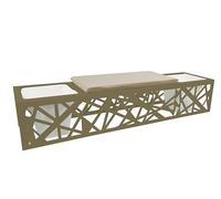 Tecnokit Banc de jardin avec porte-pot intégré, design moderne en tôle galvanisée pressé et peint, résistant aux intempéries, dimensions 200 x 50 x 40 cm (taupe)