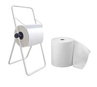 Tecnokit: Distributeur de Bobine de Papier au Sol avec Rouleau de Papier Cadeau Robuste Structure en Acier, Blanc, équipé d'accessoires pour l'utilisation, Le Bricolage. (bobines 30-32 cm)