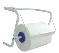 Tecnokit Distributeur de bobine de papier d'établi et de mur, pour rouleaux de séchoir industriels et domestiques, structure en acier blanc 42 x 25 x 34 h avec kit de montage inclus