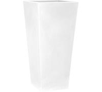 Tecnokit NICOLI Pot haut EROS mat 30 x 30 x 60 cm H en résine, pour intérieur et extérieur, fleur élégante couleur cendre (blanc)