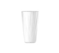 Tecnokit Plana Sahara High Pot cylindrique en polypropylène, jardinière d'extérieur à l'intérieur, soucoupe amovible incluse, pot à plantes effet 3D, dimensions 35 x 60 cm (blanc)