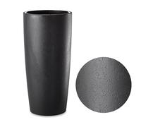 Tecnokit Pot pour Plantes d'intérieur et d'extérieur, Design Moderne avec Effet Ciment Amande et Anthracite planteur Haute avec Soucoupe Herbe Musa Mat Anthracite, 35 x 90 cm