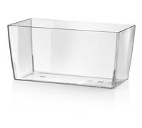 Tecnokit Tera Vase rectangulaire Transparent Coimbra, jardinière intérieure et extérieure en résine (25 x 13 x 13 cm)