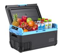 Tecnolove Réfrigérateur de voiture de 30 L, réfrigérateur portable à zone unique de 32 QT avec évaporateur d'expansion de soufflage, porte réversible, contrôle LED, refroidissement rapide, 100 à 240 V