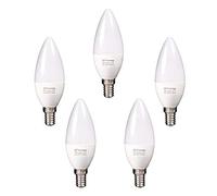 TECNOLUX EURO Lot de 5 ampoules LED E14 8 W C38 Blanc froid 6400 K 640 lm