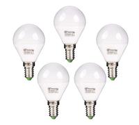 TECNOLUX EURO Lot de 5 ampoules LED Srerica G45 8 W E14 Blanc 6400 K 640 lm