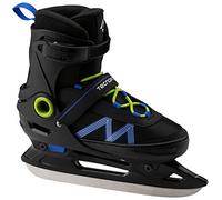 Tecnopro Chaussure De Hockey sur Glace Garçon Flash Adjust Boy 2.0, Noir/Bleu/Vert, 37