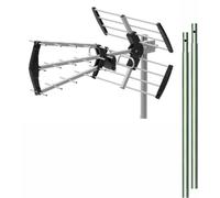 TECNOVOZ Kit antenne TV 5G 15 dB + 2 mâts 1 m