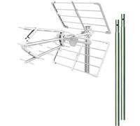 TECNOVOZ Kit antenne TV 5G 15 dB + 2 mâts 1 m