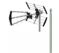 TECNOVOZ Kit antenne TV 5G avec mât 1,20 m, 15 dB