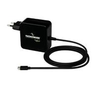 Tecnoware Alimentation universelle USB-C de 65 W - Chargeur compatible avec tous les ordinateurs portables dotés d’un port USB-C (Macbook Pro/Air, Asus, Samsung, Huawei) - Longueur câble 210 cm