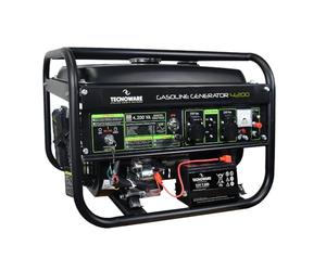 Tecnoware Power Systems Générateur de Courant 4200 VA, Moteur Essence 4 Temps, Démarrage Électrique et Manuel, Réservoir 15L Autonomie Prolongée, Compact et Portable, Noir