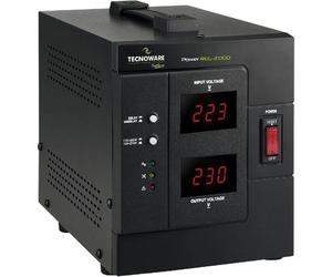 Tecnoware PowerReg 2000VA, Stabilisateur monophasé, Protection contre les fluctuations de courant pour TV, systèmes HiFi, imprimante