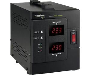 Tecnoware PowerReg 3000VA, Stabilisateur monophasé, Protection contre les fluctuations de courant pour TV, systèmes HiFi, imprimante