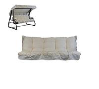 Tecnoweb - Lot de coussins pour balancelle 3 places avec pièce de rechange assortie pour le toit assortie, 100 % fabriqué en Italie, idéal pour l'extérieur (jardin et cours), cadre non inclus ecru