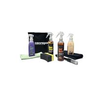 Tecnoxx Smart Detailing Bag - Kit de Nettoyage Voiture Sac de Coffre Restaurateur Plastique Brillant pour intérieurs nettoyant Multi-usages écrans tactiles Brosse éponge Chiffon en Microfibre vitres