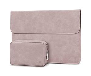 TECOOL 13 Pouces Housse PC Portable,Cuir Pochette Sacoche et Pochette Accessoires pour 2022 2024 MacBook Air 13,6 M3 M2, 2018-2020 MacBook Air 13 M1, 2016-2022 MacBook Pro 13 M1 M2 - Rosa